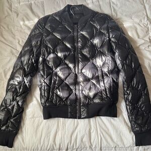 ALO Yoga Shiny Black Bomber Jacket